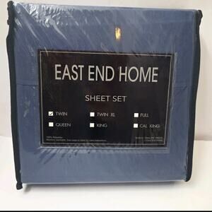 East End Home Twin Sheet Set Blue Indigo 3 Piece Microfiber Bedding New